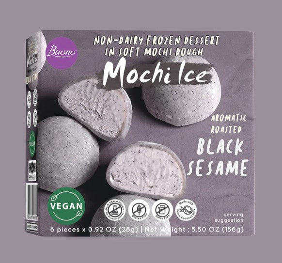 46058 Buono Mochi Ice -Black Sesame (Dairy Free) 麻薯雪糕糯米糍 黑芝麻口味 156g x1 ...