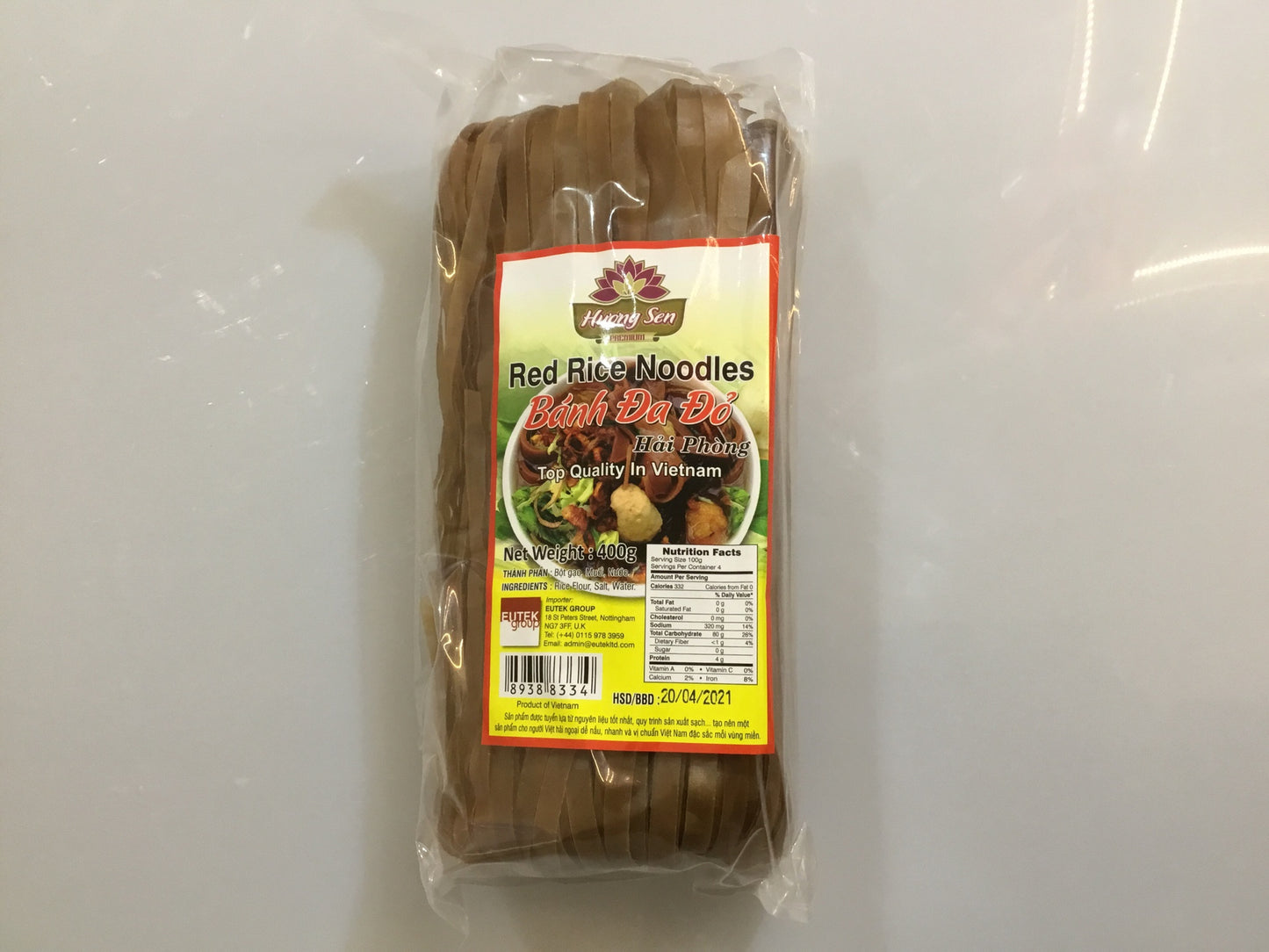 Huong Sen Red Rice Noodles Banh Da Do 400g x 1