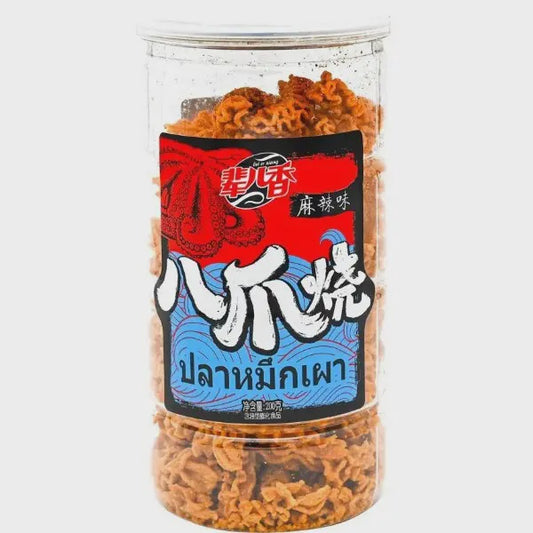 29813 Bei Er Xiang-Octopus Crispy Cracker (Spicy Flavour)  章鱼脆饼 (辣味) Banh Snack Bach Tuoc Cay 200g x1