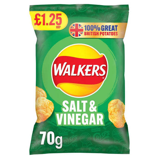 Khoai tây chiên giòn muối giấm Walkers 70g x1