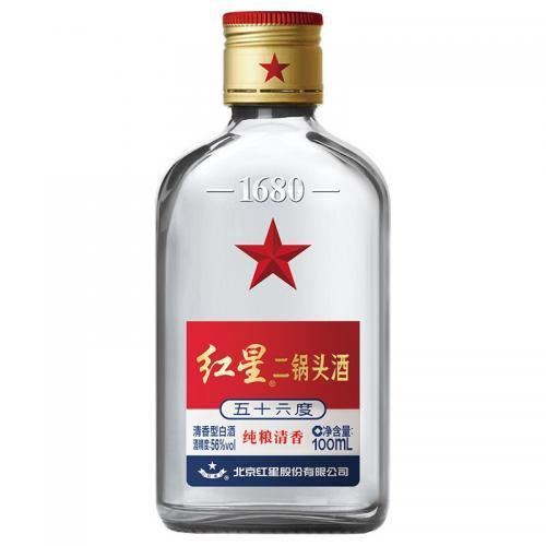 HX Erguotou Sorghum Spirit 56% 紅星56度二鍋頭酒 Ruou 56% 100ml x1