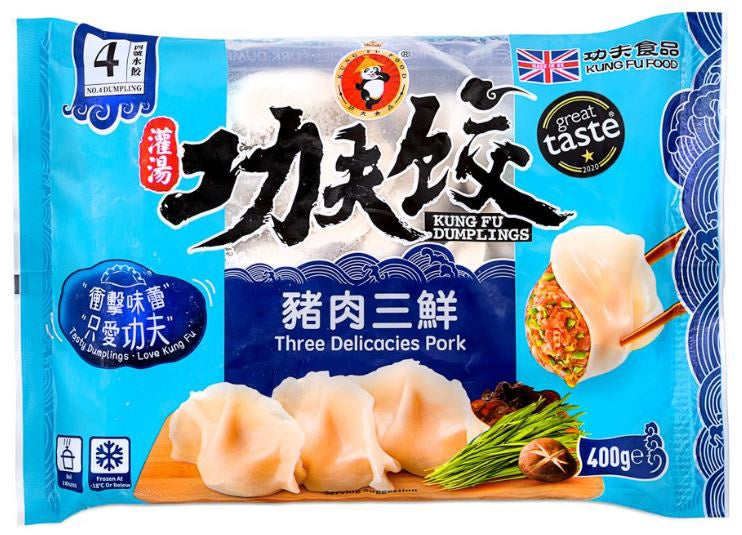 KUNG FU Three Delicacies Pork Dumplings功夫水餃-豬肉三鮮Hoanh thanh 400g x1