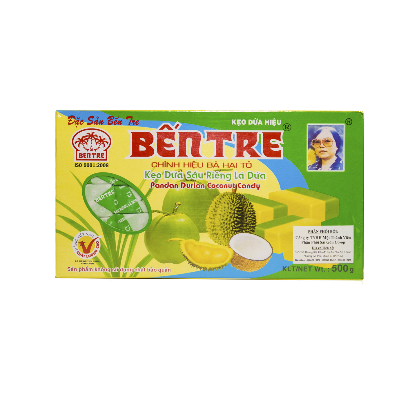 15885 Ben Tre Durian Coconut Candy Keo Dua Sau Rieng 200g x 1
