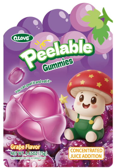 QLove Grape Flv Peelable Gummies葡萄味剝皮軟糖 75g x1
