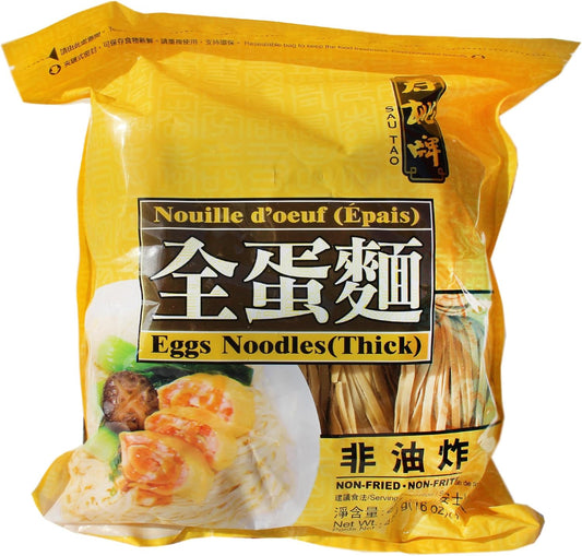 SSF Egg Noodle Thick (bag) 壽桃牌全蛋麵(粗麵) Mi Trung 454g  x 1