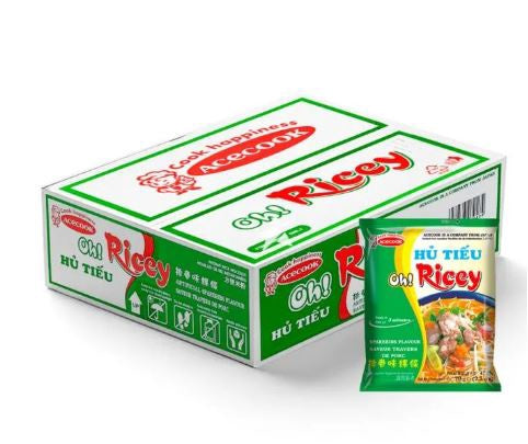 17922 Oh Oh! Ricey Instant Rice Noodles Spare Rib Flavour 排骨味粿條Hu Tieu Suon 70gr  x24
