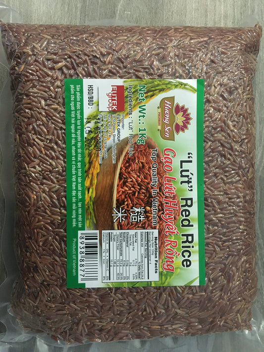 Huong Sen Lut Red Rice Gao Lut Huyet Rong 1kg x 1 (new)