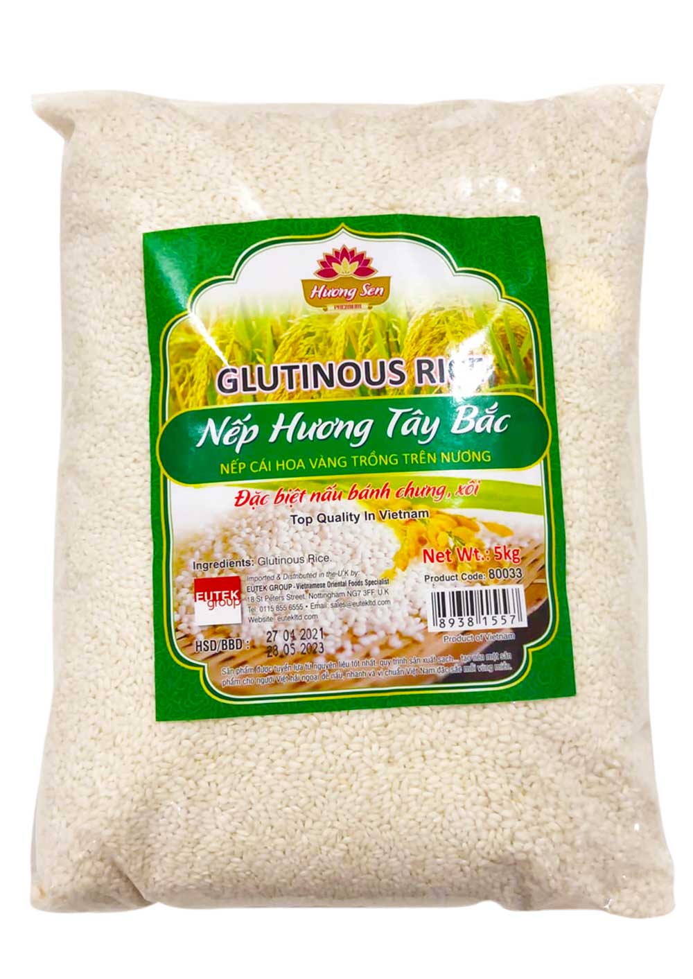 80033 Huong Sen Glutinous Rice Nep Cai Hoa Vang Nep Huong Tay Bac 5kg x1