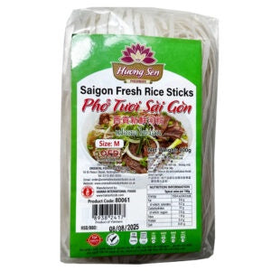 80061-1 Huong Sen Sai Gon Fresh Rice Sticks Pho Tuoi Saigon Size M 400g x 30 Bags