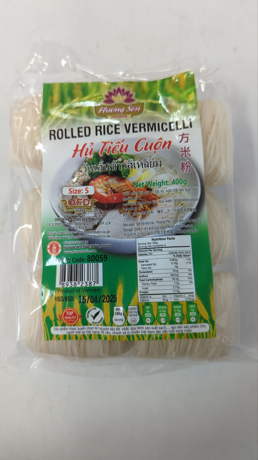 Huong Sen Rolled Rice Vermicelli Hu Tieu Cuon Size S 米粉卷 400g x1