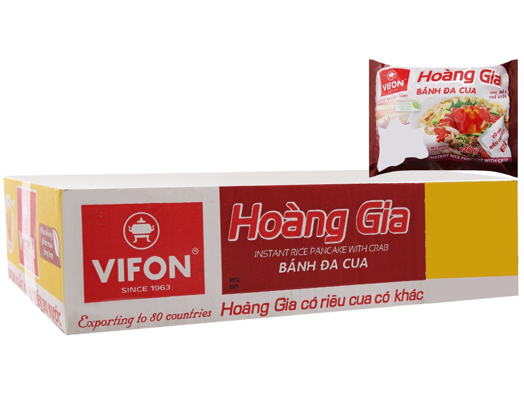 Vifon Hoang Gia Red Rice Pancake Crab Banh Da Cua An Lien 120g x 18\ K3