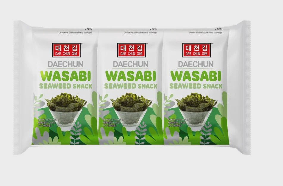 Món ăn vặt rong biển Daechun hương vị Wasabi (4g x 3 gói) x1