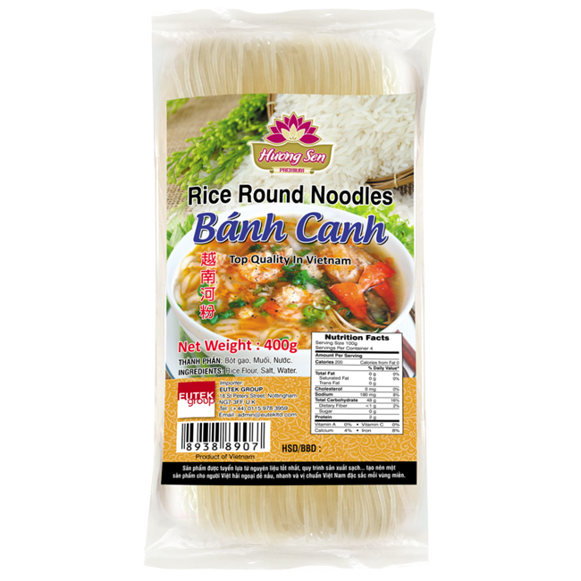 Huong Sen Rice Round Noodle Banh Canh 400gr x 1 (new)