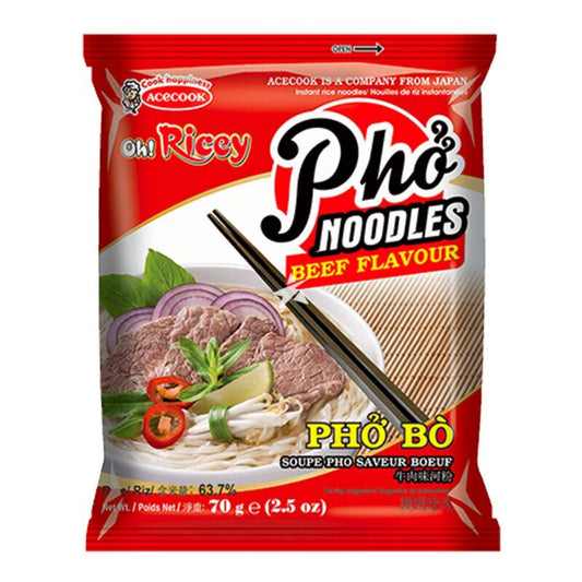 Oh Ricey Instant Rice Noodle Beef Flavour牛肉味河粉 Pho Bo 70gr x 1