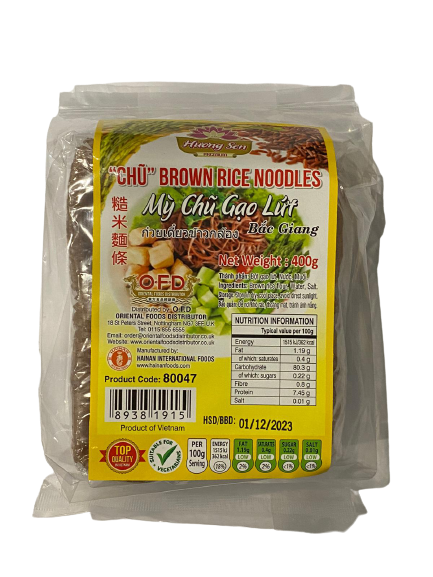 19206 Huong Sen Chu Brown Rice Noodles My chu gao lut bac giang 400g x24