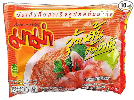 MAMA (Shrimp) Tom Yum Goong-Mung Bean Vermicelli 冬蔭粉絲 Mien Tom yum dau xanh 40g x1