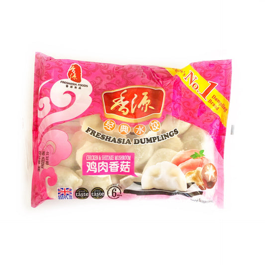 30197 Fresh Asia Chicken & Mushroom Dumplings 香源雞肉香菇水餃Hoanh Thanh Ga Nam  400g x 1 FA
