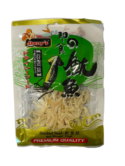 19285 Jeeny's Snack hải sản Mực xé 特選即食魷魚絲Muc Xe Vi Nguyễn Bản 30g x1
