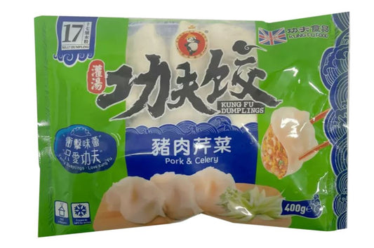KUNG FU Pork & Celery Dumplings功夫水餃-豬肉芹菜thit lon can taây 400g x1