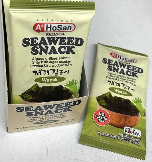 A+ ROASTED SEASONED SEAWEED SNACK WASABI 韓國即食紫菜-芥辣 4g x1