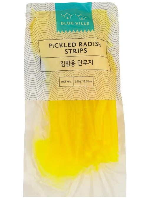 Blue Ville Pickled Radish Stipes (Ban-Jul) 黃蘿蔔大根 切 350g x 1