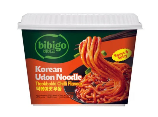 CJ Bibigo Korean Style Udon Noodles (Tteokbokki Chilli Flavour) 韓國風味烏冬（辣炒年糕辣味 187g x1