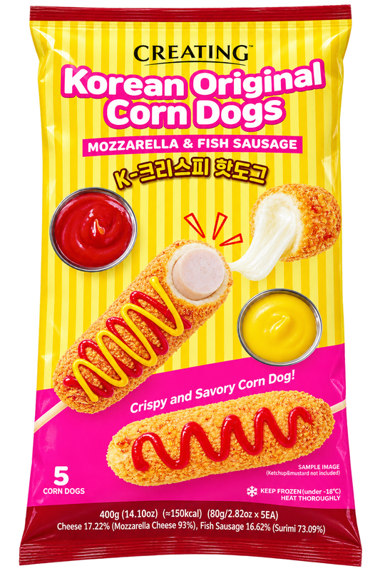 Creating Korean Original Corn Dogs Crispy Mozzarela & Fish Sausage (80g x 5) 400g x 1