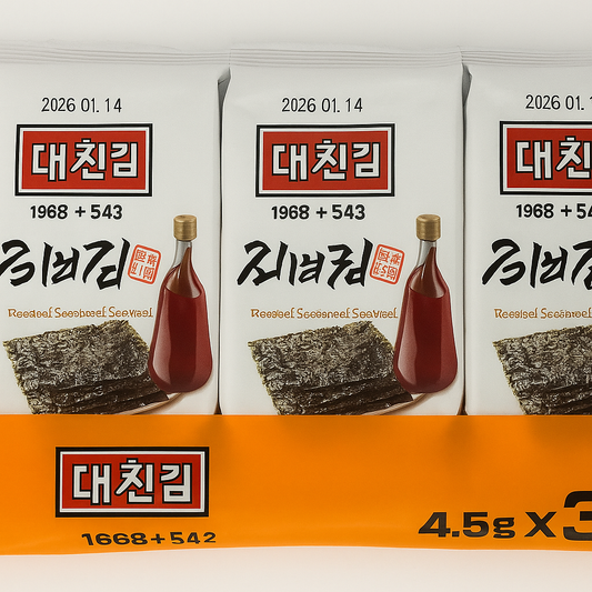 Daechun Seasoned Seaweed Dosirak (Original) 原味紫菜小食(三連包) (4.5g x 3 packs) x 1