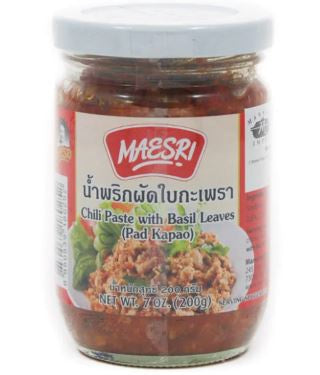 MAE SRI Chilli Paste & Holy Basil 聖羅勒辣椒醬 Sot Hung Que Thanh Va Ot 200g x 1