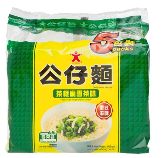 02089 公仔泡麵 - 榨菜 Flv (多)公仔即食麵 雪菜口味(97g*5) x1