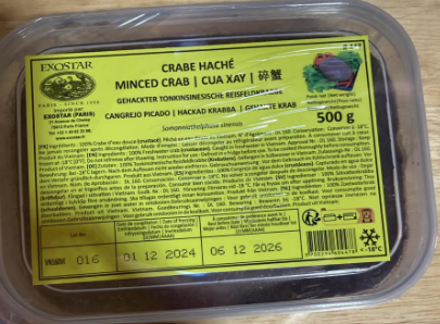Exostar Grinded Fresh Water Crab Thit Cua Dong Xay 500g x 1