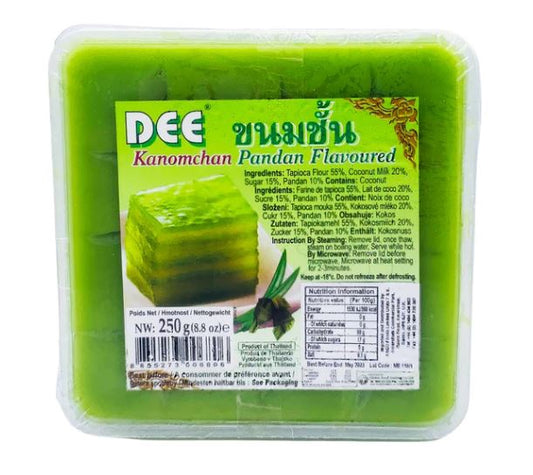 Món tráng miệng vị lá dứa Dee Frozen Kanomchan 泰式銀絲香葉千層糕 Bánh Mille-feuille la 250g x1