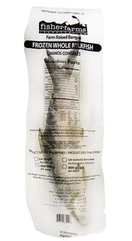 Fisher farms Whole Milk Fish (Large) Ca Mang Nguyen Con (600-800g)  1x1pc