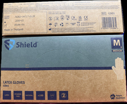GD05 Innova Latex Powder Free Examination Gloves - Size M 100pairs x1