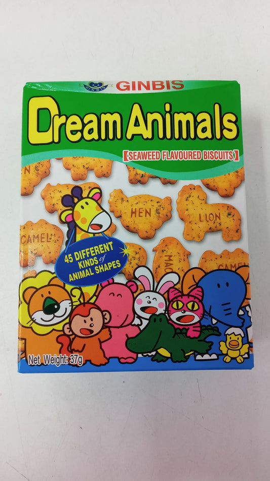GB Dream Animal Biscuits Seaweed動物餅 紫菜味Banh Vi Rong Bien 37g x1