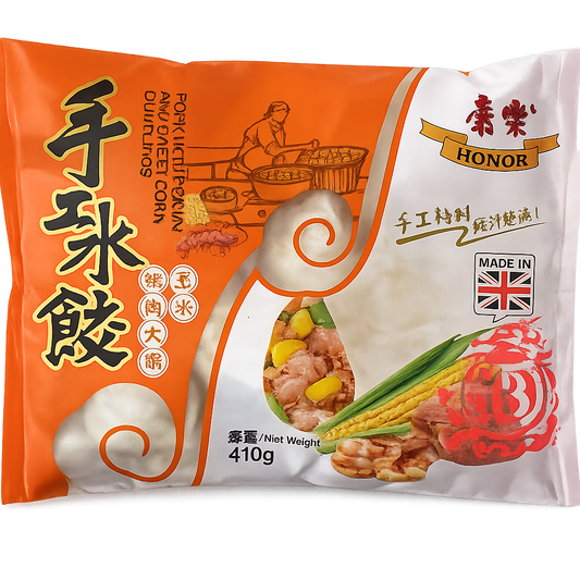 HR Dumplings -Pork with Prawn and Sweetcorn 康樂豬肉大蝦玉米餃 410g X 1