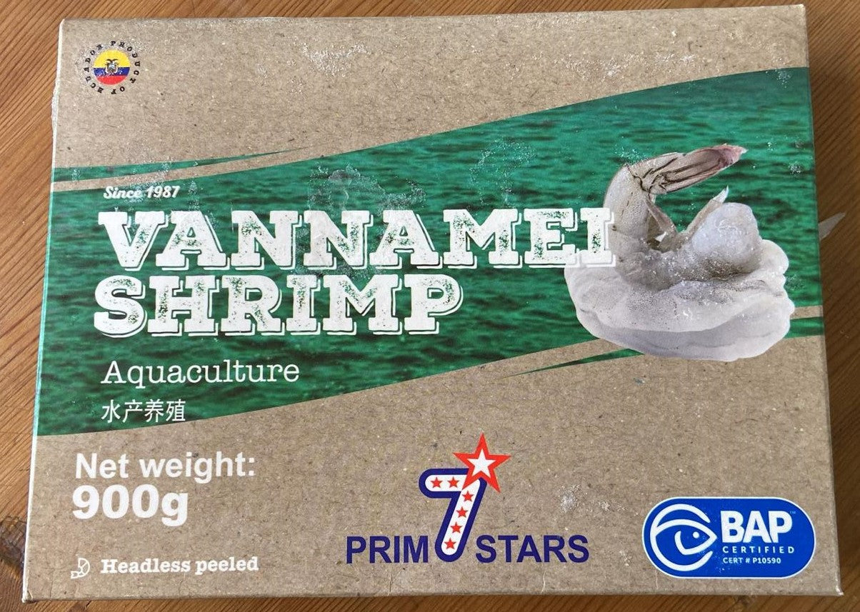 Prim7Stars Headless Peeled Vannamei Shrimp (31/35) 去殼蝦 900g x1