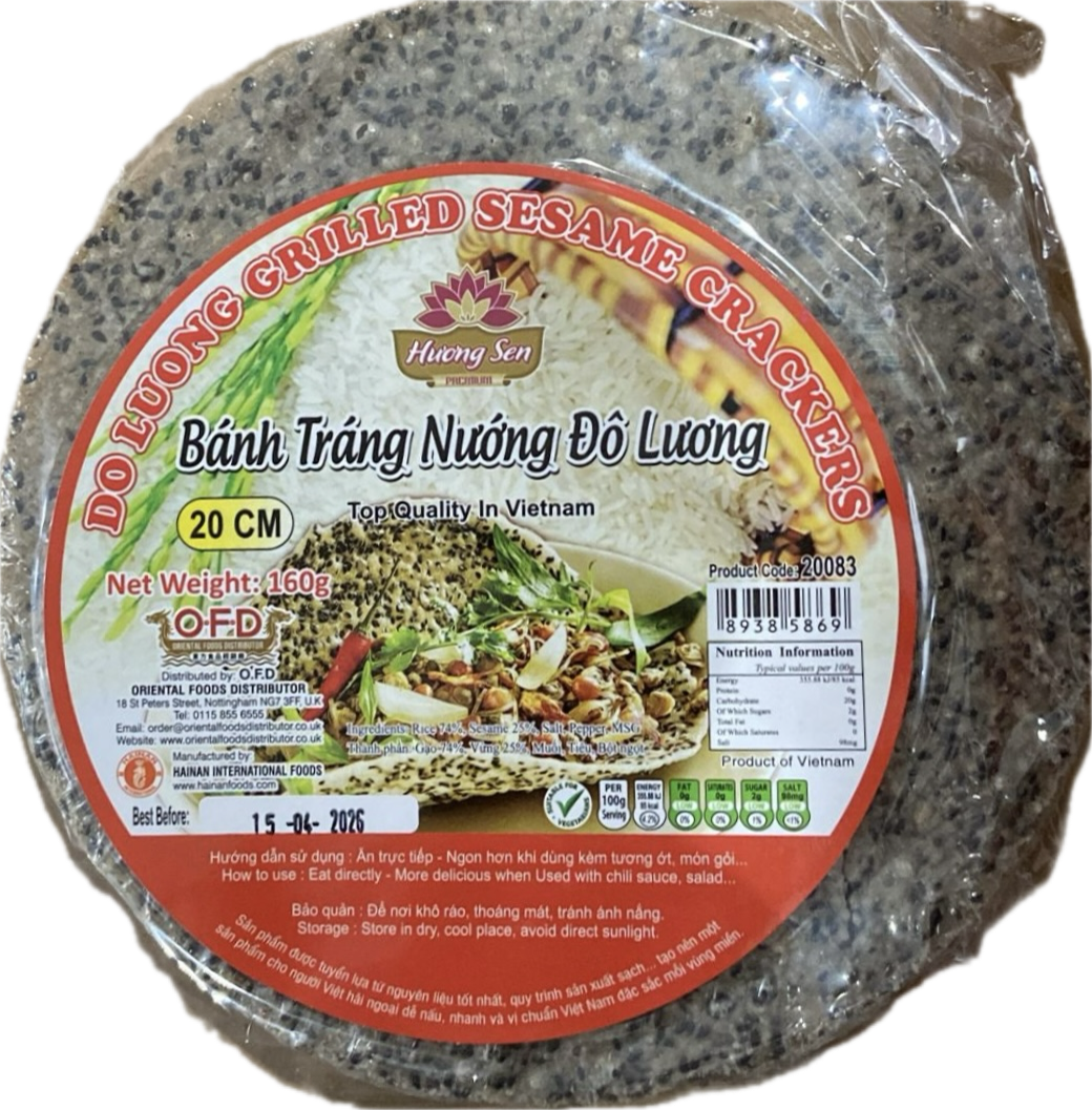 20083 Grilled Rice Paper 烤宣紙Banh Trang Nuong Do Luong 20cm 160gr x1