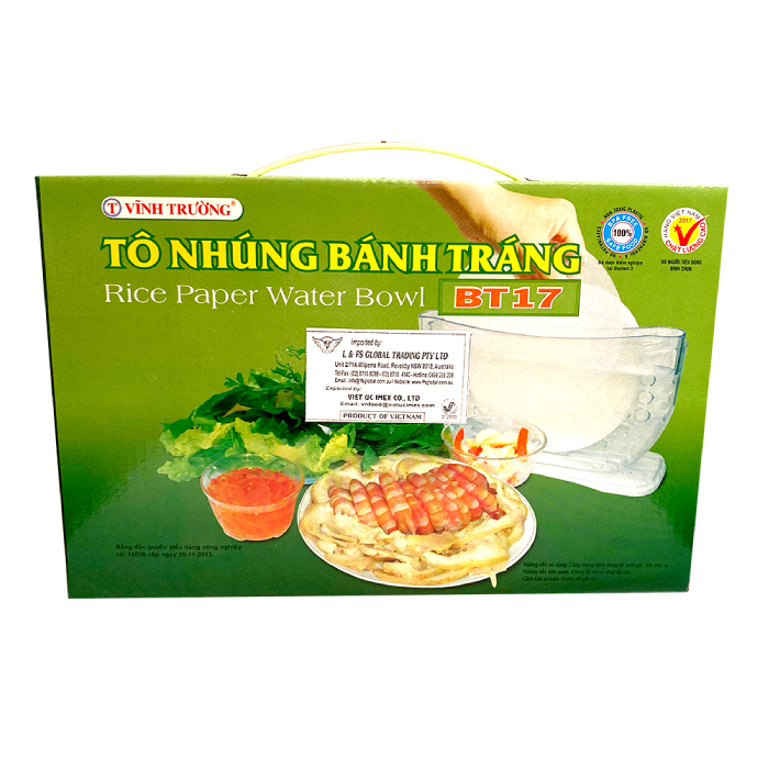 Vinh Truong Rice Paper Water Bowl BT17 塑料透明宣纸支架 To Nhung Banh Trang 1set x 1