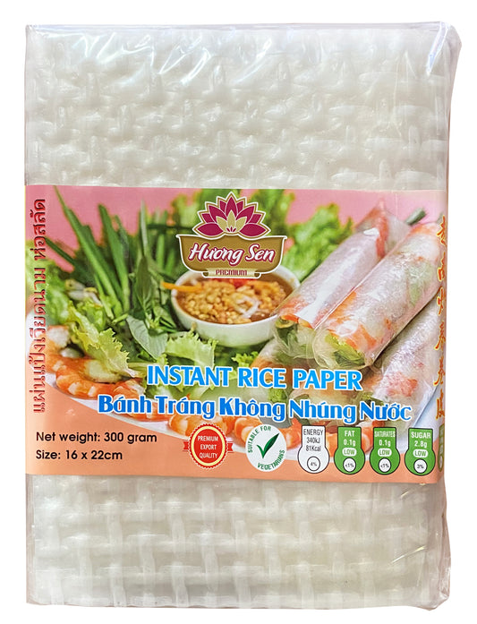 20078-8 Huong Sen Rice Paper No Water Dipping Banh Trang Khong Nhung Nước 16 x 22cm 300g x 30