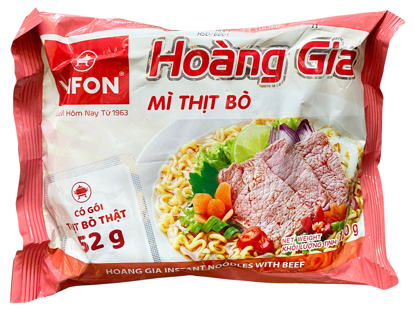 Vifon Hoàng Gia Thịt Bò 牛肉即食面 Mì Thịt Bò Hoàng Gia Cối Thịt 120g x 1