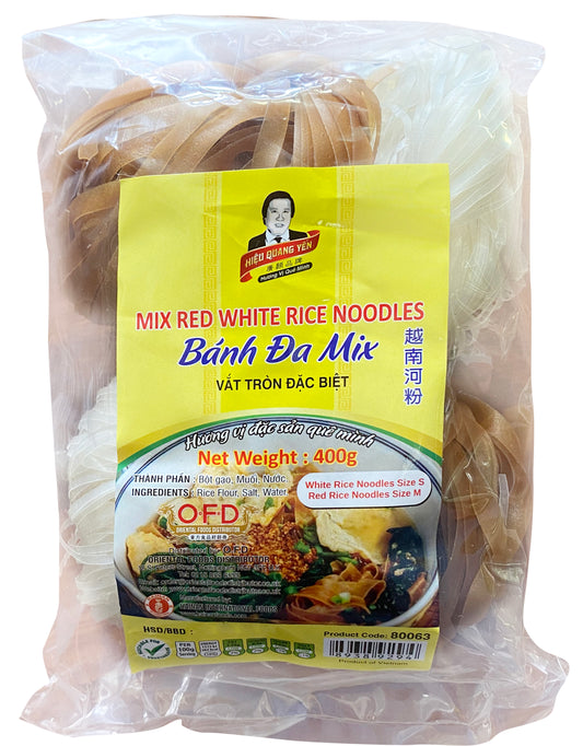 Bún Trộn Trắng Đỏ 混合紅白河粉Bánh Đa Trộn Vật Tròn Đắc Biệt 400gr x 1