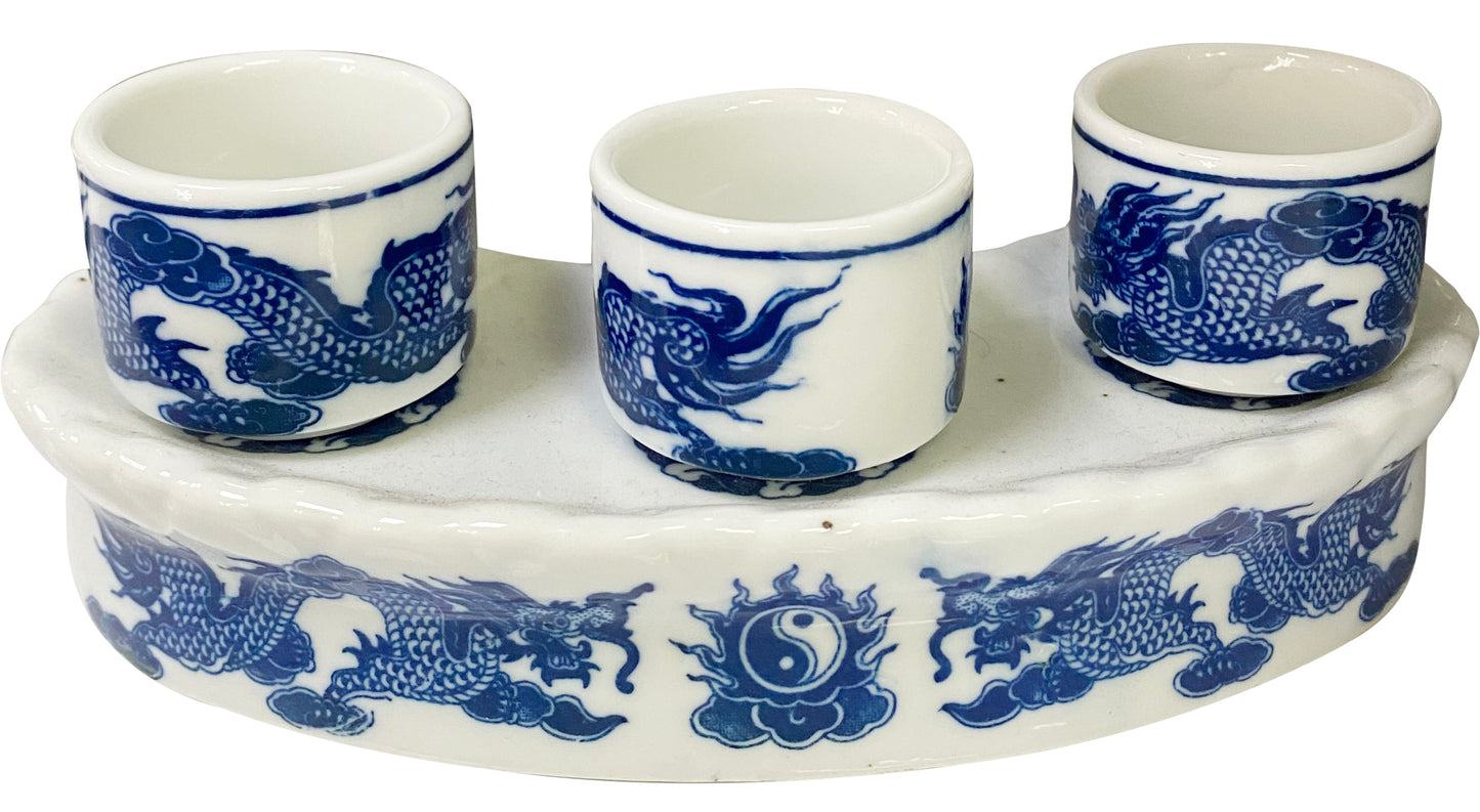 White Blue Dragon Altars Accessories Vat Pham Ban Tho Ong Dia Trang Xanh Rong