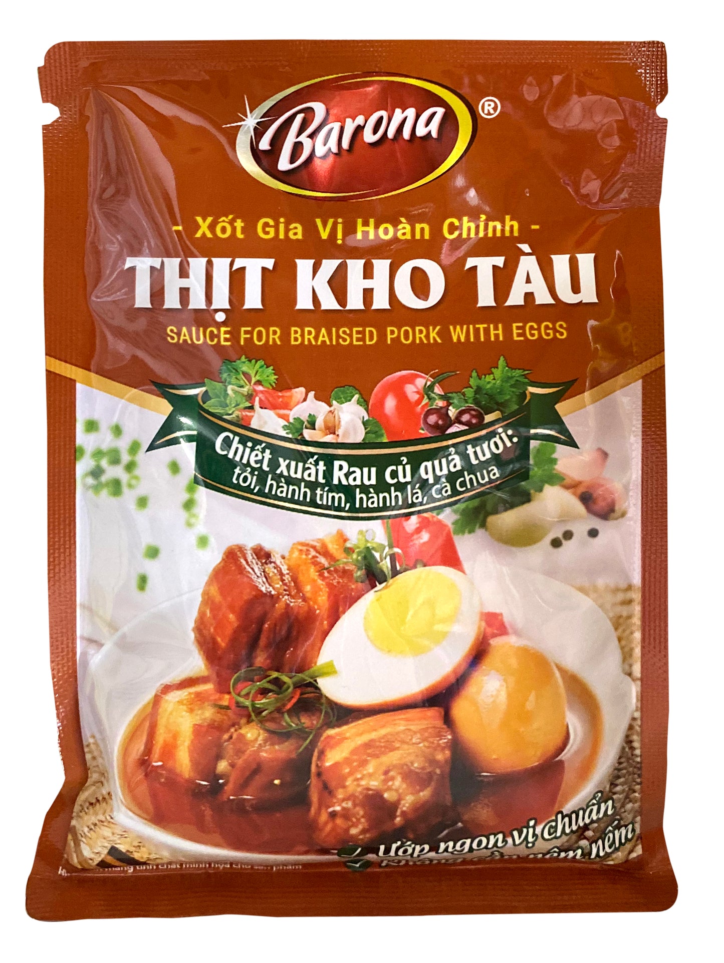 Barona Sauce For Braised Pork With Eggs Xot Gia Vi Hoan Chinh Thit Kho Tau 80gr x1