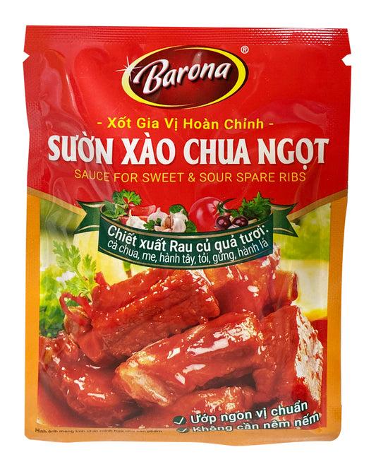 Barona Sweet & Sour Sauce For Spareibs Xot Gia Vi Hoan Chinh Suon Xao Chua Ngot 80gr x 20 x4