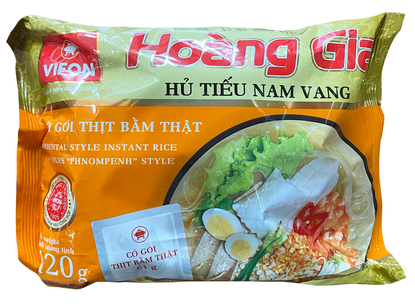 Mì Ăn Liền Vifon Oriental Style Phnompenh Hủ Tiêu Nam Vàng Hoàng Gia 120g x 1