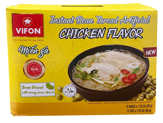 Vifon Bean Thread Chicken Flv 鸡味即食粉丝 Mien Ga An Lien 50g x 12