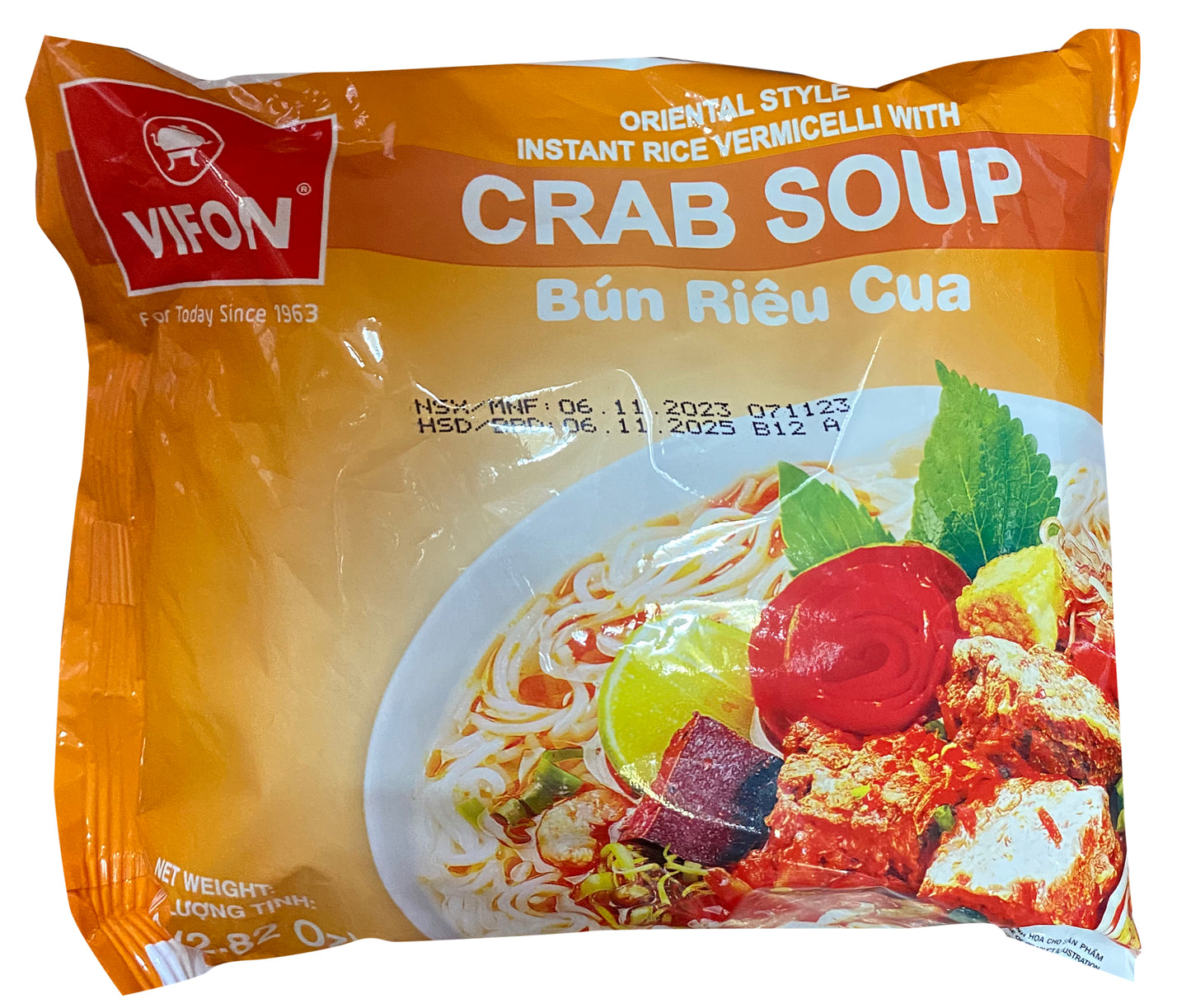 Bún Cua Ăn Liền Vifon 即食蟹汤米粉 Bún Riêu Cua An Liên ( Cô Gôi Rieu Cua) 80g x 1