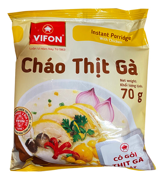 Vifon Instant Porridge Chicken Flavour 速溶鸡粥 Chao Thit Ga (Co Goi Thit) 70gr x 50