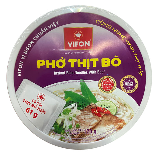 Vifon Vietnamese Pho With Beef In Bowl 牛肉河粉 Pho Thit Bo Co Goi Thit (Bat) 120g x 12